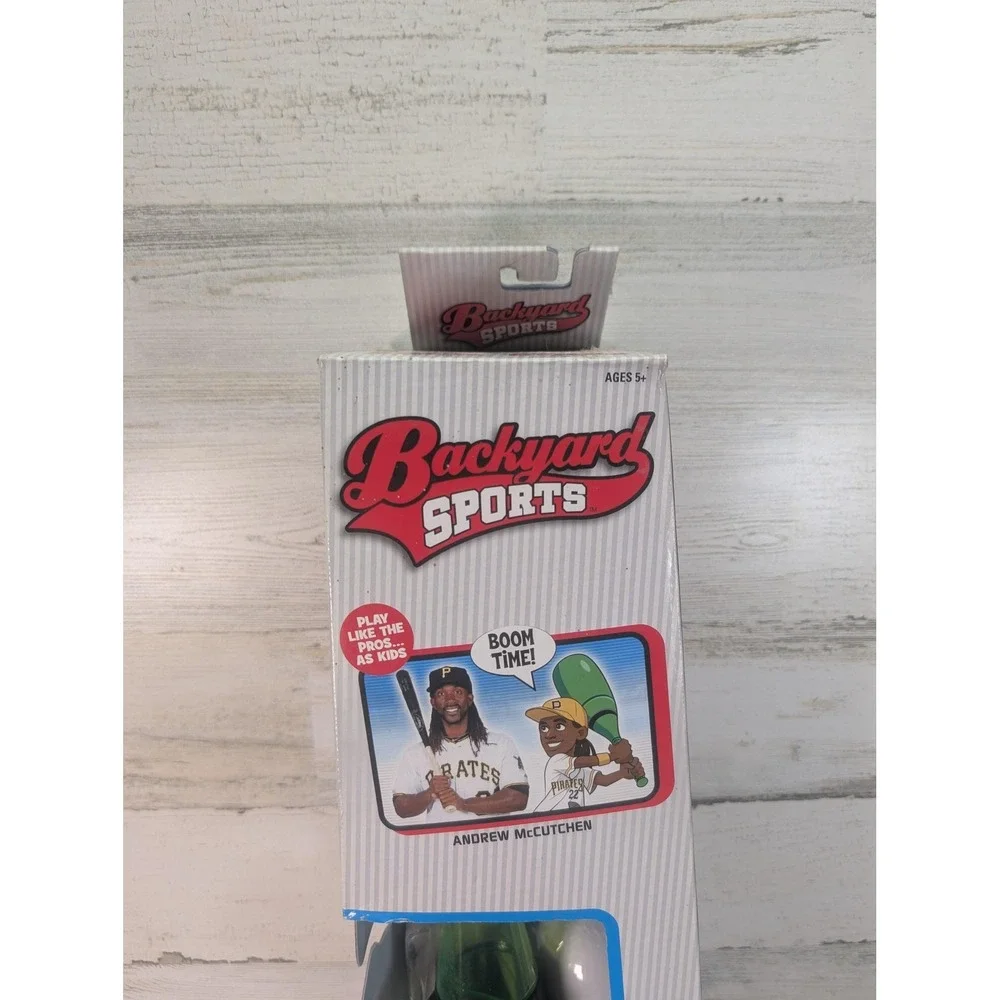 Backyard Sports Sonic Boom Bat‎ & Ball Set Green Baseball Toy Andrew McCutchen